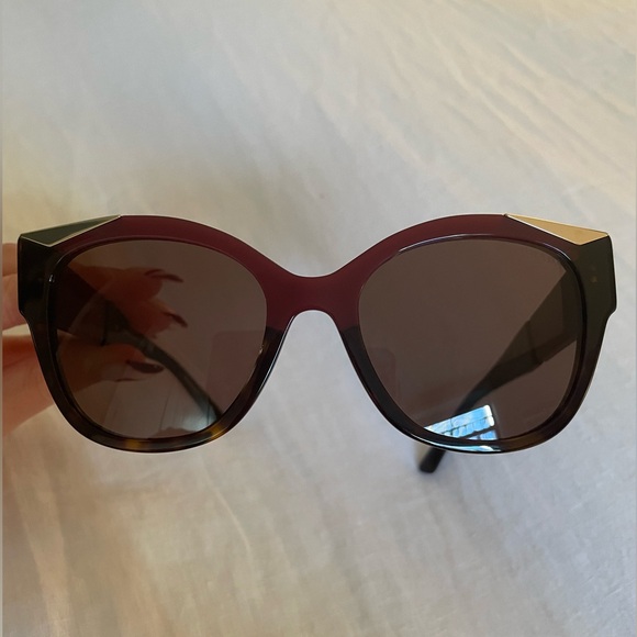 NWOT Prada Sunglasses PR 02WS SPR02WS 07C-0D1 Cherry/Havana W Gold Accent - Picture 2 of 6